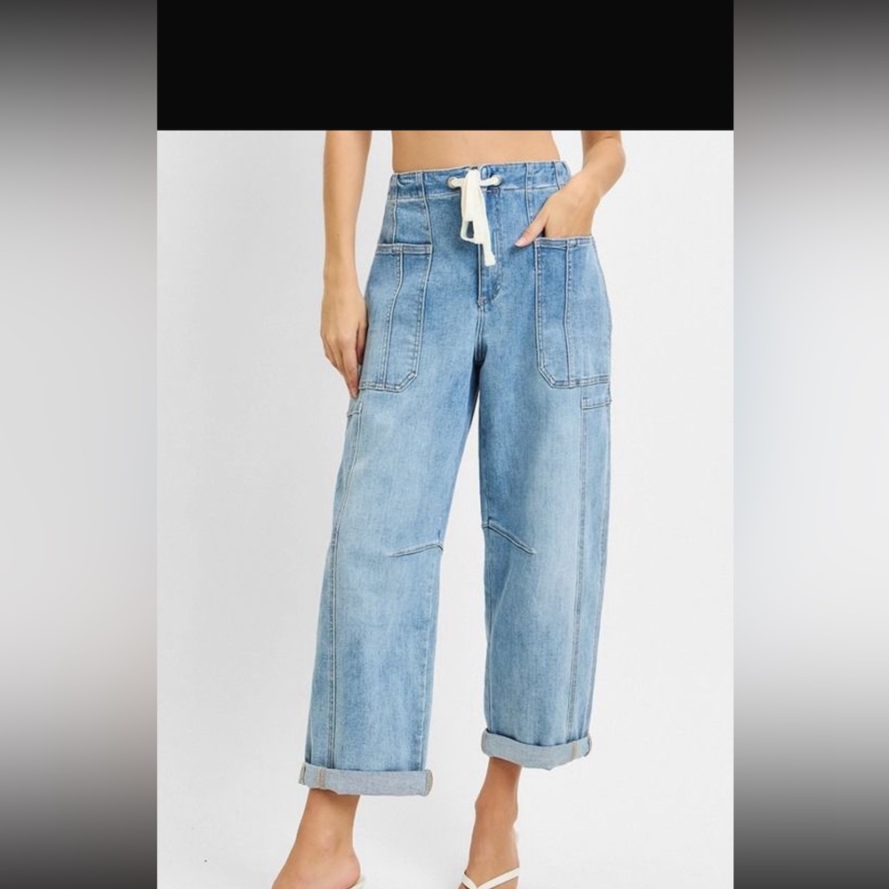 Blue Jeans with Drawstring Waist